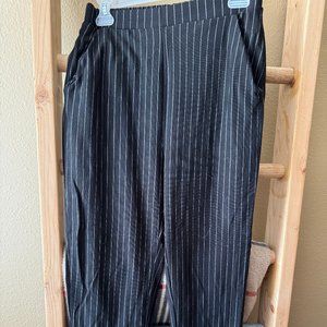 Black pinstriped joggers